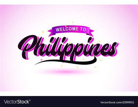 Philippines welcome to creative text handwritten Vector Image