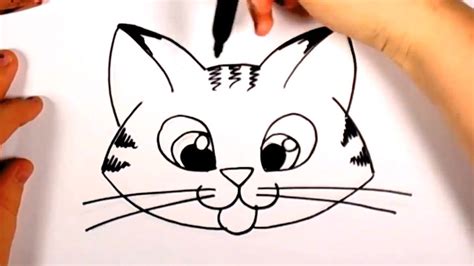 How To Draw A Cute Kitten Face - Tabby Cat Face Drawing CC - YouTube ...