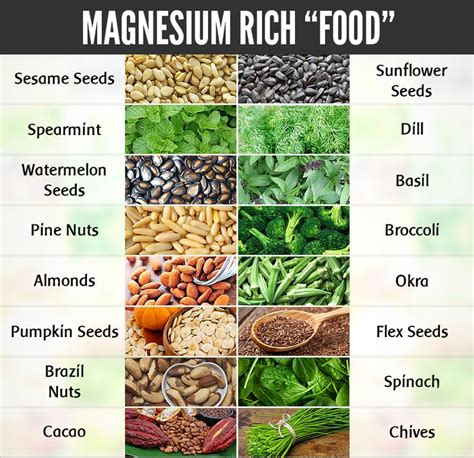 Magnesium Rich Food | Magnesium rich foods, Basil seeds, Magnesium foods