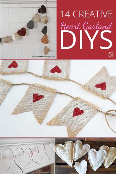 14 Heart Garland DIYs For Valentine's Day - Rustic Crafts & DIY