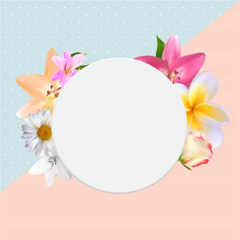 Cute Background with Frame and Flowers. Vector Illustration 4262100 ...