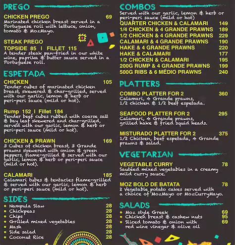 Mozambik Menu And Prices South Africa ( February 2024 )