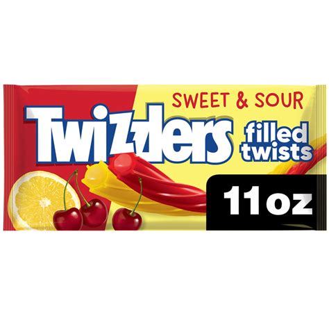 Twizzlers Filled Twists Sweet and Sour Licorice Style Low Fat Candy, Bag 11 oz - Walmart.com