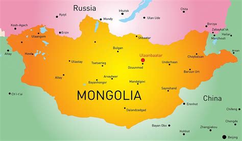 Vector map of Mongolia country | Map, Map vector, Mongolia