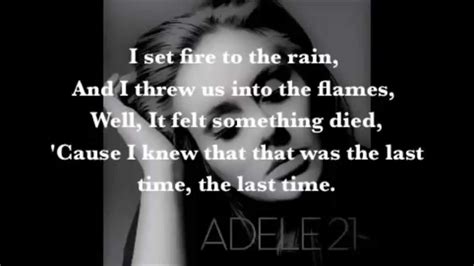 Lyrics Set Fire to the Rain - Adele 21 - YouTube