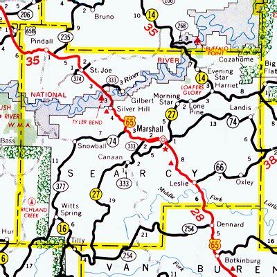 Searcy County Map - Arkansas - Arkansas Hotels - Motels - Vacation Rentals - Places to Visit in ...