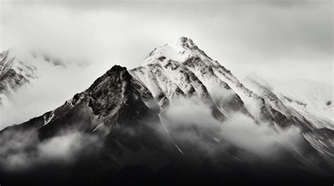 Premium AI Image | a black and white photo of a mountain range