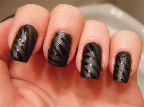 Hail's Nails: Matte Black Zebra Nails