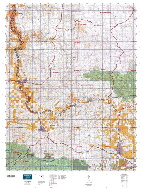 Oregon 45 Fossil Map – MyTopo Map Store