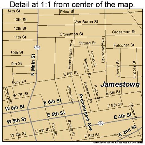 Jamestown New York Street Map 3638264