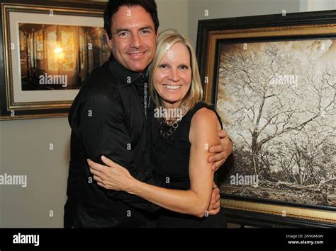 Mark Steines, left, and Michelle Vicary attend the Mark Steines photography debut exhibit at The ...