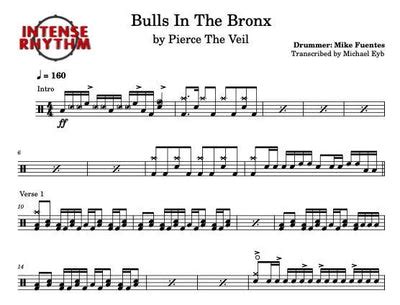 Bulls In The Bronx - Pierce The Veil - Full Drum Transcription / Drum Sheet Music - Intense ...