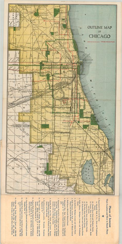 Outline Map of Chicago | Curtis Wright Maps