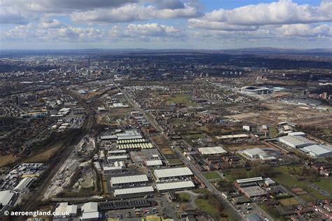 aeroengland | aerial photograph of Openshaw East Manchester lookingtowards Beswick, West Gorton ...