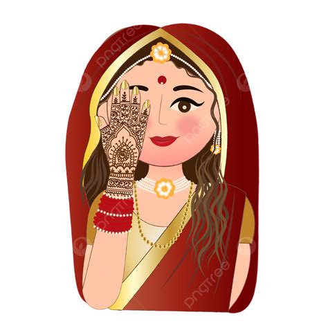 Femme Indienne Avec Mariée Au Henné Karwa Chauth Teej Illustration ...