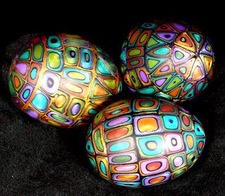 Extruded metallic clay over hollow eggs. | The patterns on t… | Flickr
