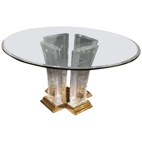 Jeffery Bigelow Brass Lucite and Glass Dining Table on DECASO.com | Dining table, Glass dining ...