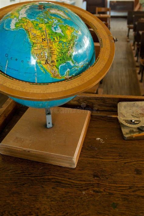 An Antique World Globe on a Desk Stock Photo - Image of class, chalk ...