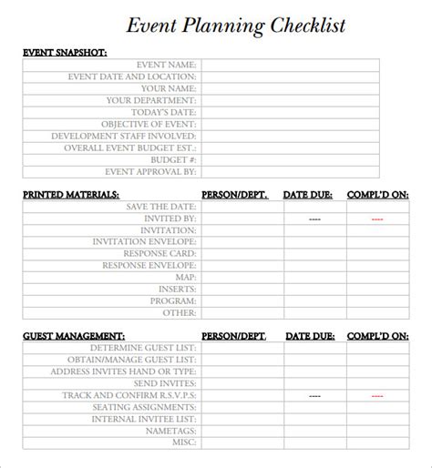 Conference Event Planning Template