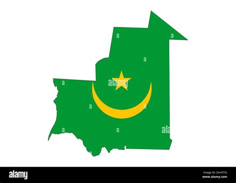 mauritania flag map Stock Photo - Alamy