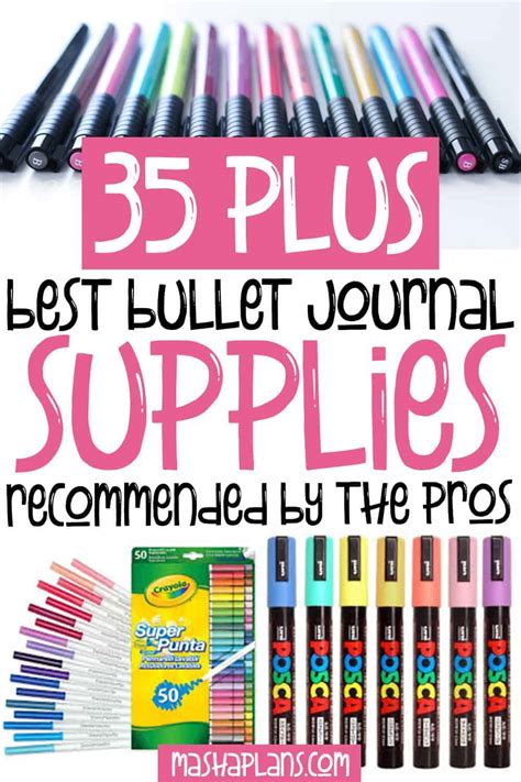 35+ Bullet Journal Supplies Recommended By The Pros | Masha Plans