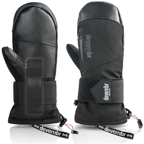 Ski Mittens Waterproof, devembr Snowboard Mittens with Wrist Guard, Black M: Amazon.in: Sports ...