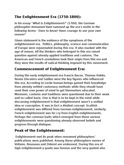 The Enlightenment Era | Age Of Enlightenment | Reason