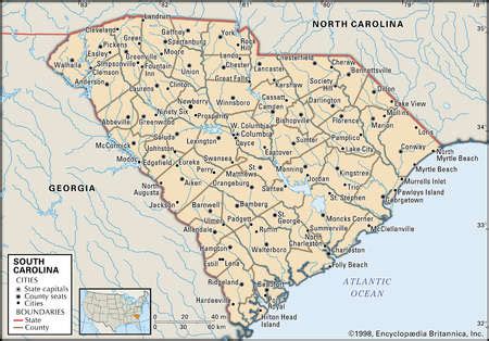 Stock Illustration - Map of South Carolina