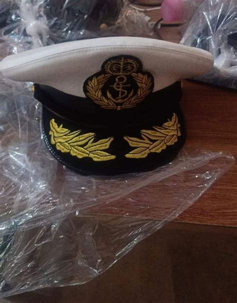 Navy Captain Yacht Hat Snap back Gold Embroidery Anchor Skippers Cap for Party