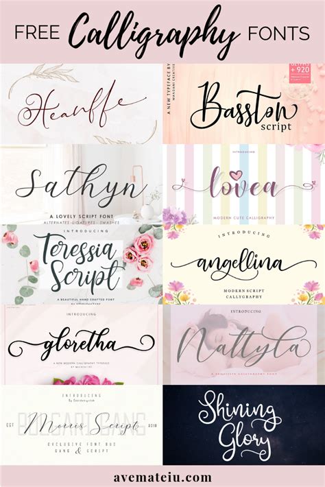 10 New FREE Beautiful Calligraphy Fonts - Part 4 - Ave Mateiu