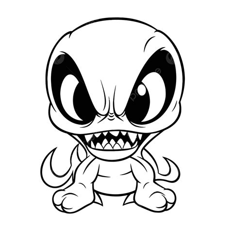 Aliens Drawing Cute Cartoon Coloring Pages Outline Sketch Vector, Venom Cartoon Drawing, Venom ...