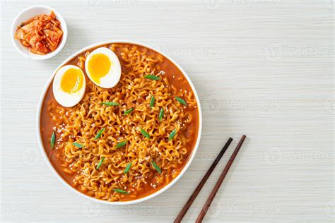 Korean instant noodles with egg 3097271 Stock Photo at Vecteezy