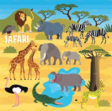 Africa Safari Animal Set | Africa safari, Safari art, Safari animals