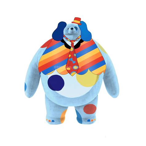 a stuffed animal that is wearing a clown costume