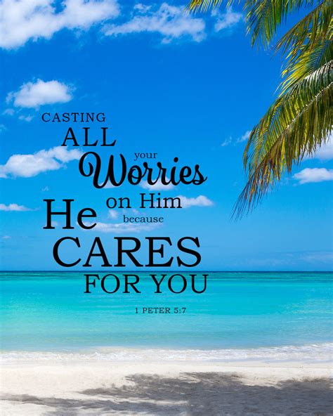 1 Peter 5:7 - Casting All Your Cares - Free Bible Verse Art Downloads - Bible Verses To Go