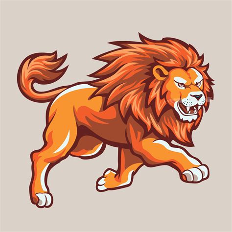 Running lion illustration. Wild animal cartoon vector design. 24825454 Vector Art at Vecteezy