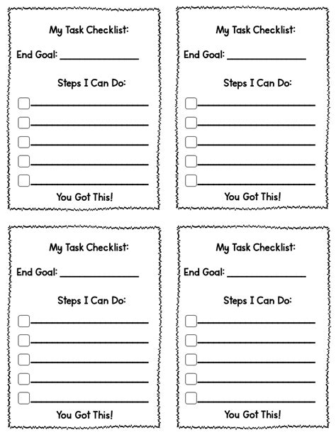 Printable Task Checklist Template for Students | Made By Teachers