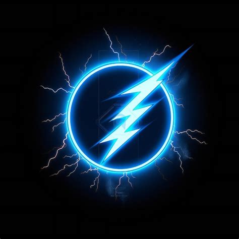 Premium Photo | Lightning bolt abstract logo design on black background