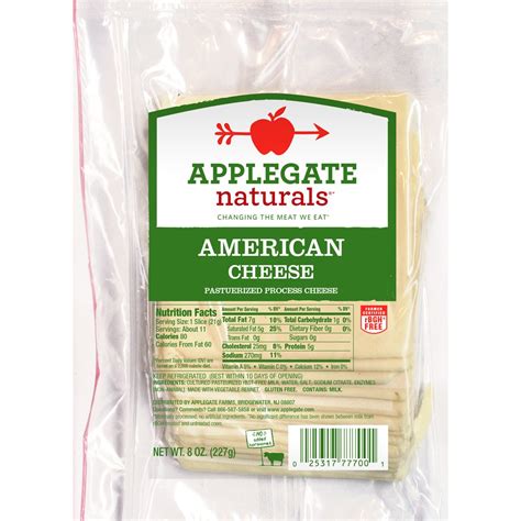 Applegate, Sliced Natural American Cheese, 8 oz: Amazon.com: Grocery ...