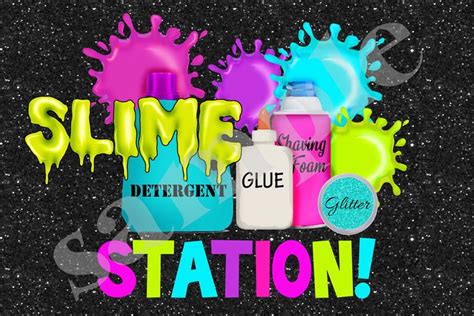 Printable Slime Poster Slime Station DIY 24 X 36 Size - Etsy | Slime birthday, Slime party, Slime