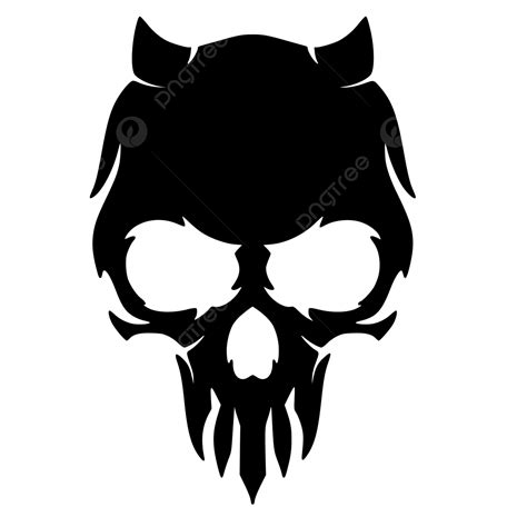 Illustration Skull Head Art Silhouette Vector, Skull Head, Skull Silhouette, Skullshadow PNG and ...