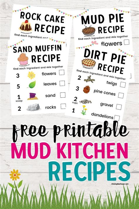 4 Awesome Free Printable Mud Kitchen Recipes Your Kid Can Use Outside With Their Mud Kitchen ...