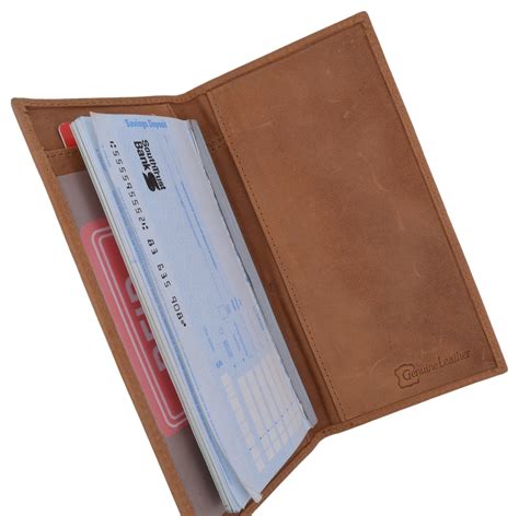 RFID Blocking Vintage Style Genuine Leather Simple Checkbook Cover RFI – Marshalwallet