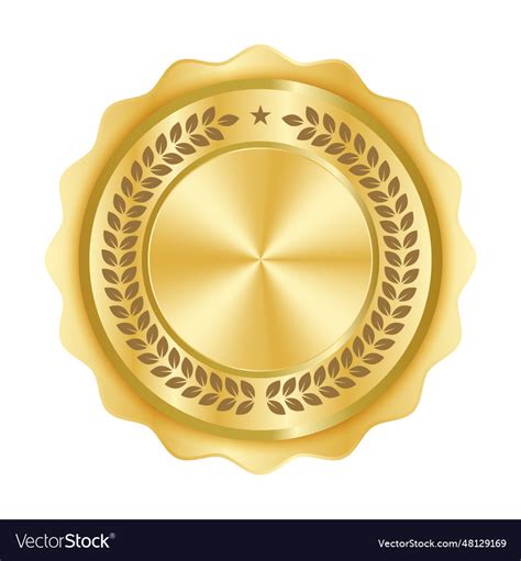 Gold seal certificate 3d Royalty Free Vector Image