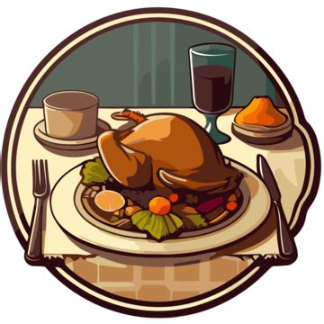 Cartoon Thanksgiving Dinner Table PNG Transparent Images Free Download ...