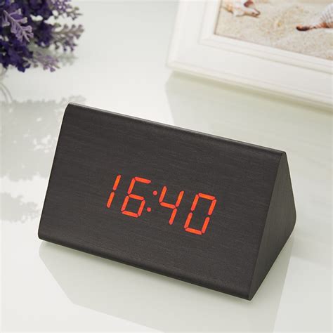 Alarm Clock - Sound-activated Wooden Digital Alarm Clock