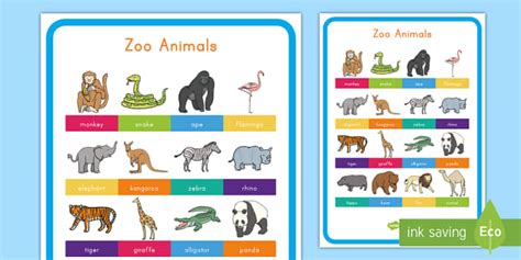 Zoo Animals Display Poster (teacher made) - Twinkl