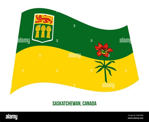 Saskatchewan Flag Waving Vector Illustration on White Background ...