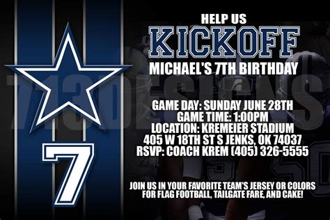 Free Printable Dallas Cowboys Birthday Invitations | Free Printable