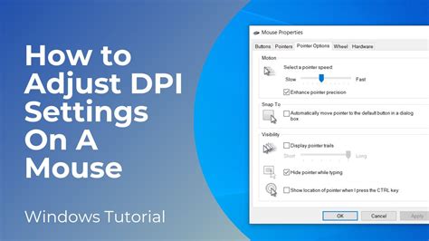 How to Adjust DPI Settings On A Mouse Sensitivity In Windows 10 - YouTube